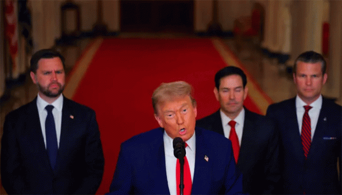 ইরানে হামলার পর জাতির উদ্দেশে ভাষণে যা বললেন ট্রাম্প ইরানে হামলার পর জাতির উদ্দেশে ভাষণে যা বললেন ট্রাম্প