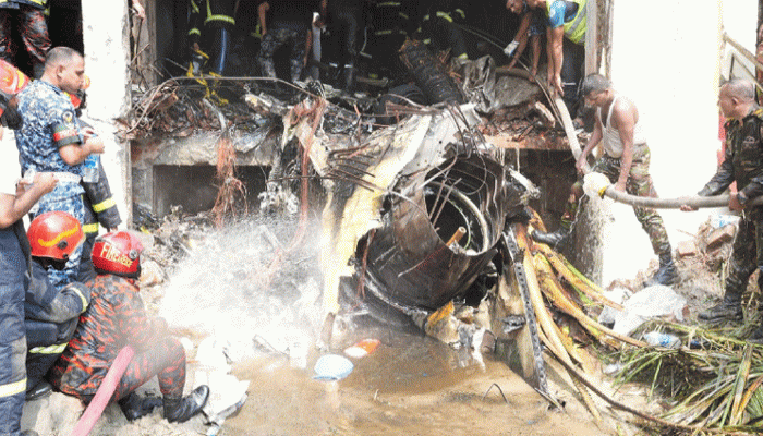 মাইলস্টোনে বিমান বিধ্বস্তের ঘটনায় নিহত বেড়ে ৩১