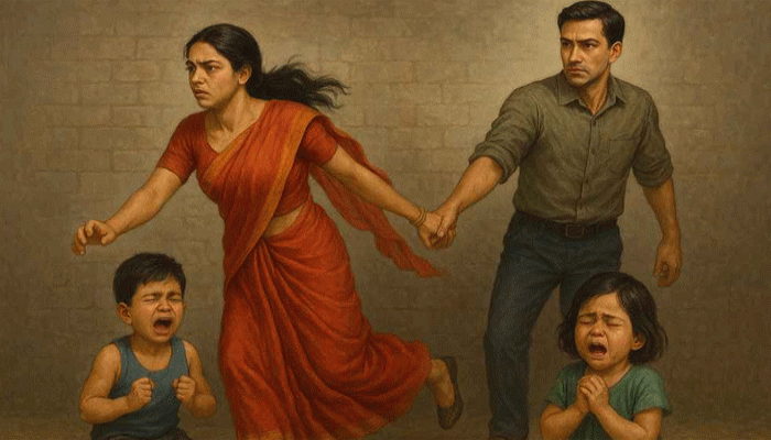 পরকীয়া প্রেমিকের হাত ধরে পালালেন মা, কাঁদছে প্রবাসীর ২ সন্তান