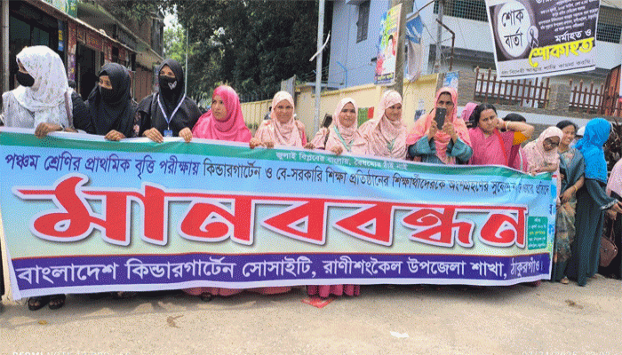 রাণীশংকৈল কিন্ডারগার্টেন সোসাইটির মানববন্ধন রাণীশংকৈল কিন্ডারগার্টেন সোসাইটির মানববন্ধন