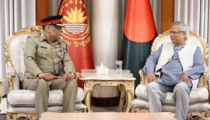 প্রধান উপদেষ্টার সঙ্গে পাক যৌথ বাহিনীর চেয়ারম্যানের সৌজন্য সাক্ষাৎ প্রধান উপদেষ্টার সঙ্গে পাক যৌথ বাহিনীর চেয়ারম্যানের সৌজন্য সাক্ষাৎ