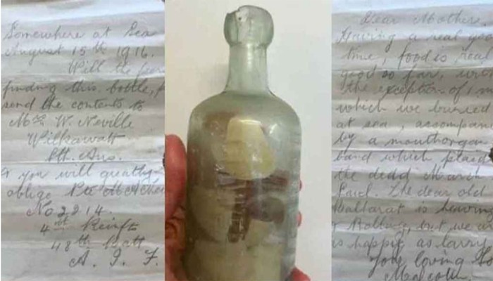 সৈকতে মিলল প্রথম বিশ্বযুদ্ধের সময়কার বোতলবন্দি দুই চিঠি সৈকতে মিলল প্রথম বিশ্বযুদ্ধের সময়কার বোতলবন্দি দুই চিঠি