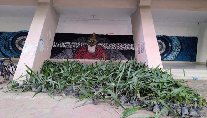 রাবি ছাত্রসংসদ উপহার পেল চার শতাধিক খেজুর ও তাল গাছের চাঁরা