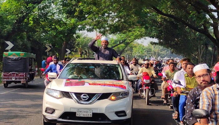 রাজশাহী-৫ (পুঠিয়া- দুর্গাপুর) আসনে জামায়াতের বিশাল মোটরসাইকেল শোভাযাত্রা