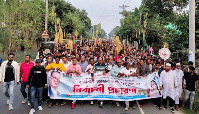 লালপুরে ফারজানা শারমিন পুতুলের নির্বাচনী প্রচারণা
