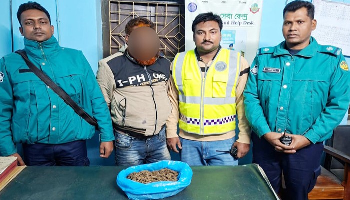 রাজশাহীর দামকুড়ায় ৫০০ গ্রাম গাঁজাসহ মাদক কারবারি গ্রেপ্তার