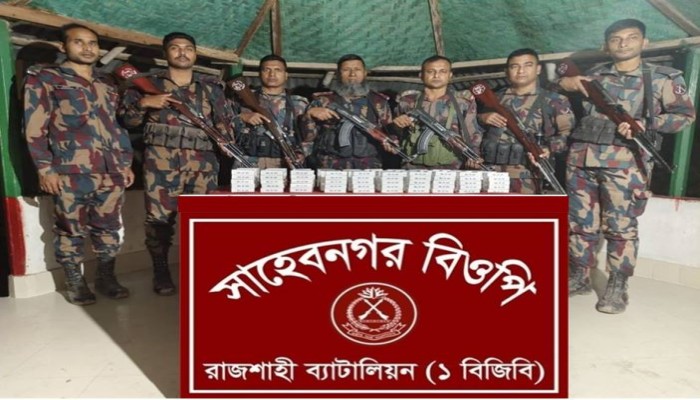 রাজশাহীতে বিজিবির অভিযানে বিপুল পরিমান ভারতীয় সাইট্রেট ট্যাবলেট জব্দ