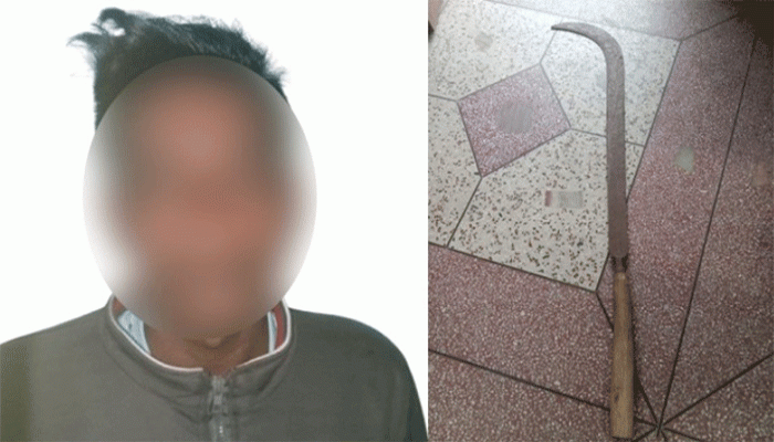 বেলপুকুরে দেশীয় অস্ত্রসহ যুবক গ্রেফতার