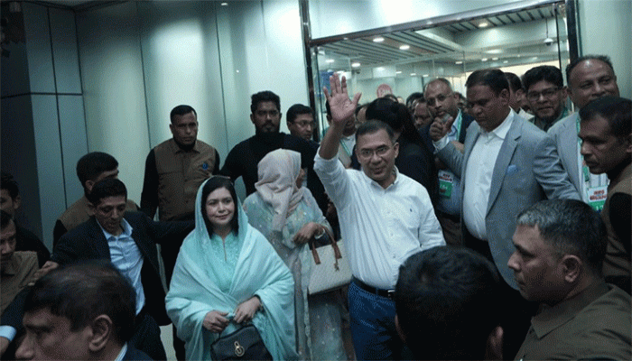 ভোটের প্রচারে সিলেটে পৌঁছেছেন তারেক রহমান