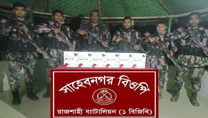 গোদাগাড়ী সীমান্তে বিপুল পরিমাণ Dr-X যৌন উত্তেজক ট্যাবলেট জব্দ