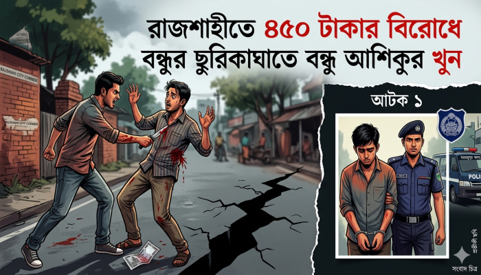 রাজশাহীতে ৪৫০ টাকার বিরোধে বন্ধুর ছুরিকাঘাতে যুবক নিহত, গ্রেপ্তার ফয়সাল