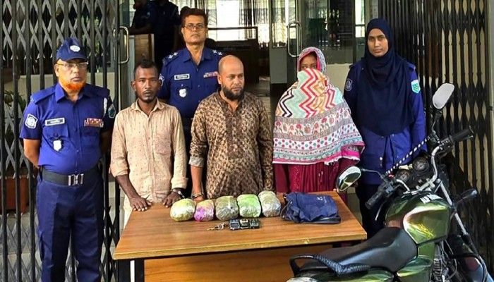 লালপুরে স্বামী-স্ত্রীসহ ৩ মাদক কারবারি গ্রেপ্তার, আড়াই কেজি গাঁজা উদ্ধার