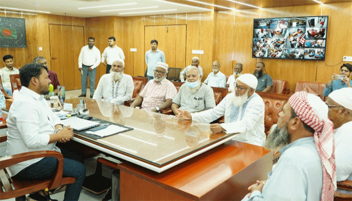 রাসিক প্রশাসকের সঙ্গে মদিনানগর জামে মসজিদ কমিটির নেতৃবৃন্দের সৌজন্য সাক্ষাৎ