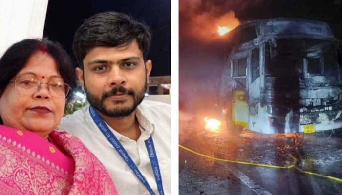 মাকে বাঁচাতে জ্বলন্ত বাসেই রয়ে গেলেন ছেলে, প্রাণ গেল দুজনেরই