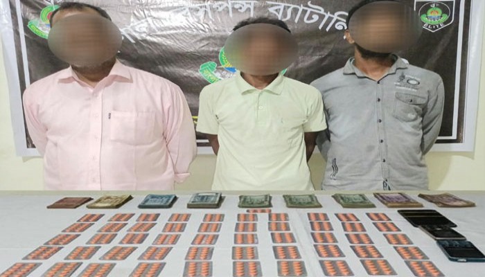 নিয়ামতপুরে ট্যাপেন্টাডলসহ গ্রেপ্তার ৩, সাড়ে ৩ লাখ টাকার বেশি জব্দ