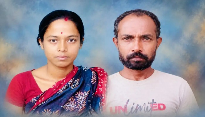 চৌকির উপর স্ত্রীর মৃতদেহ গামছায় ঝুলছিলো স্বামী !